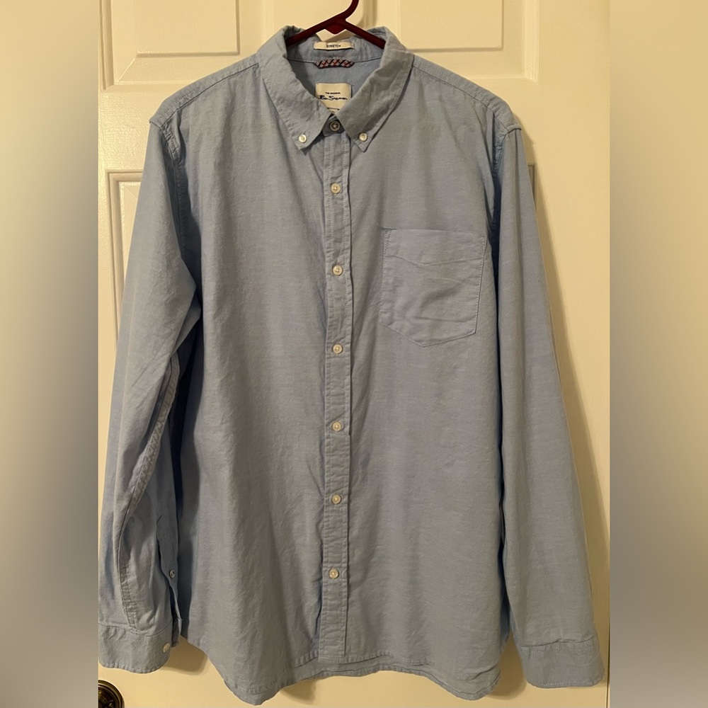 Ben Sherman Men’s Light Blue Casual Button-Down Shirt
